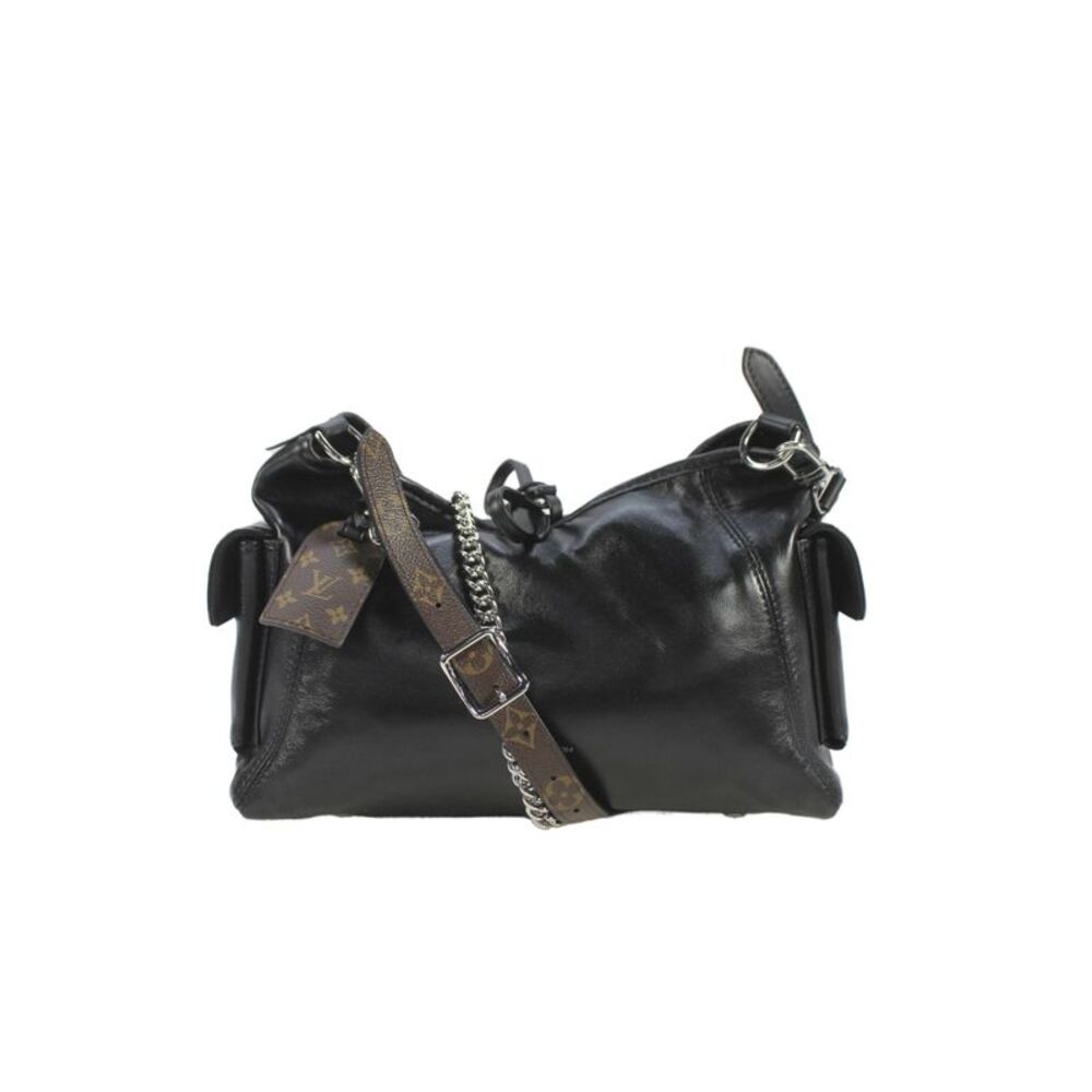 Louis Vuitton Womens Lambskin CarryAll Cargo Vibe PM Bag Black